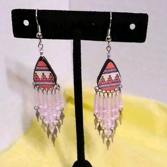 Jewelry - Nwt Boho Pink Earrings